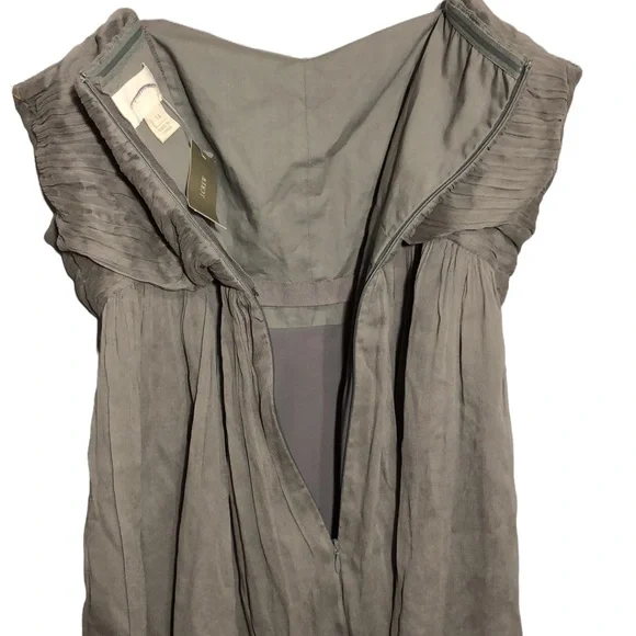 J. CREW | Arabelle Grey Silk Chiffon Strapless Formal Event Dress size 14 {NEW} - Picture 10 of 12